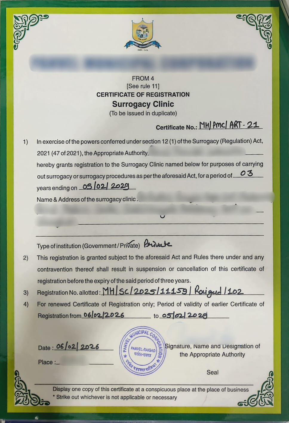 Surrogacy Clinic Certificate